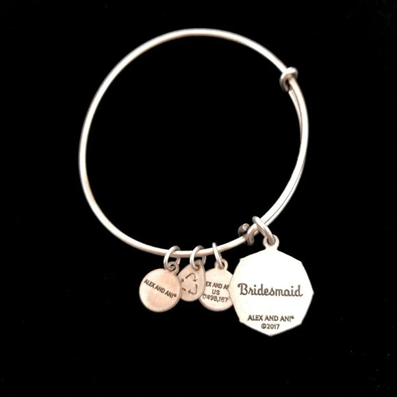 Alex and Ani Silver Bridesmaid Bangle Bracelet - Picture 2 of 5